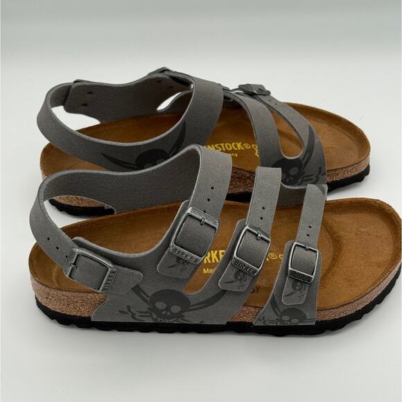 Birkenstock Canberra Kids Birko Flor Sandals Dark Gray Skull Size US5 EU36 - Picture 8 of 9
